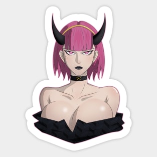 Succubus Horned Girl Halloween Sticker
